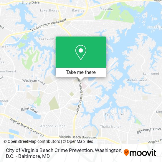 Mapa de City of Virginia Beach Crime Prevention