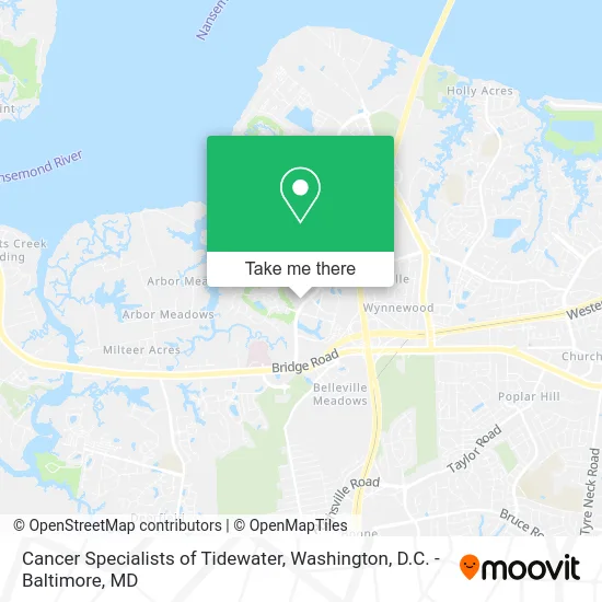 Cancer Specialists of Tidewater map