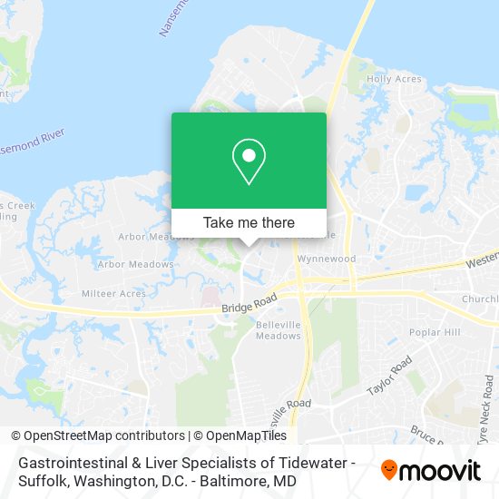 Gastrointestinal & Liver Specialists of Tidewater - Suffolk map