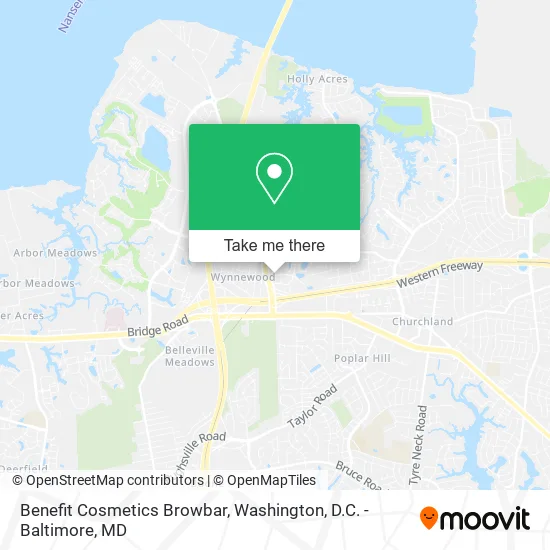 Benefit Cosmetics Browbar map