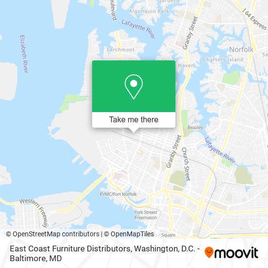East Coast Furniture Distributors map