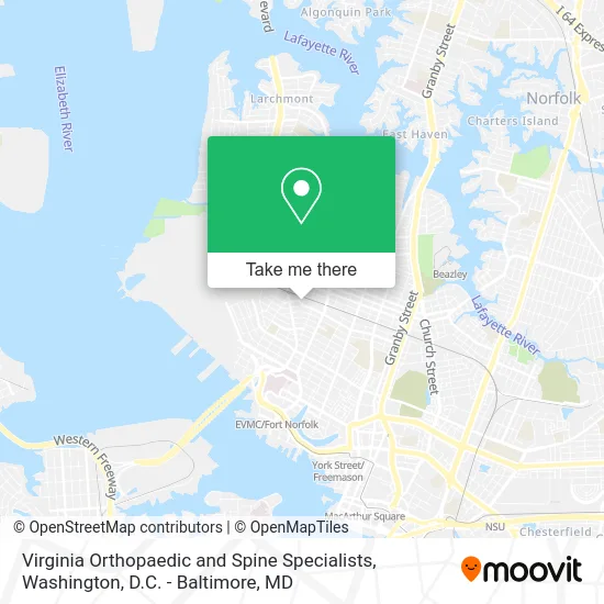 Virginia Orthopaedic and Spine Specialists map