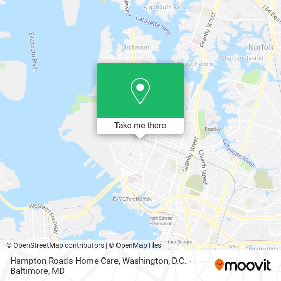 Mapa de Hampton Roads Home Care