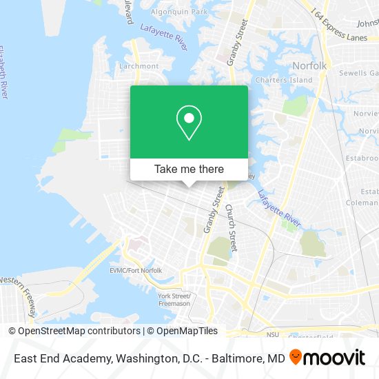 East End Academy map