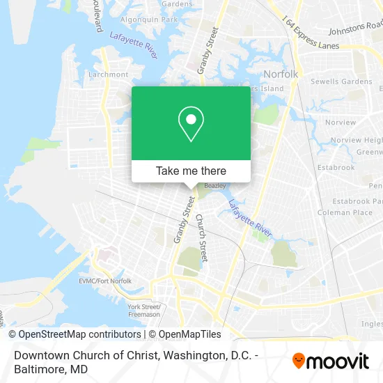 Downtown Church of Christ map