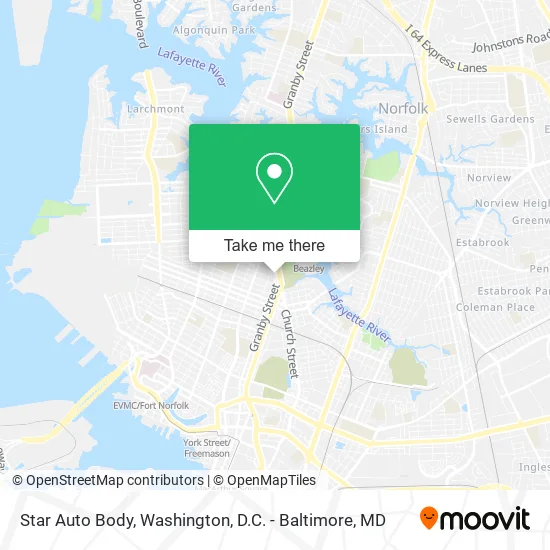 Star Auto Body map
