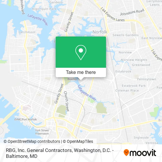 RBG, Inc. General Contractors map
