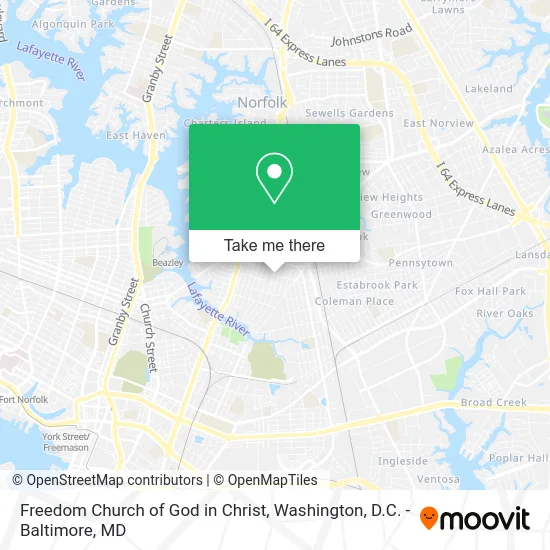 Freedom Church of God in Christ map