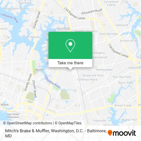 Mitch's Brake & Muffler map