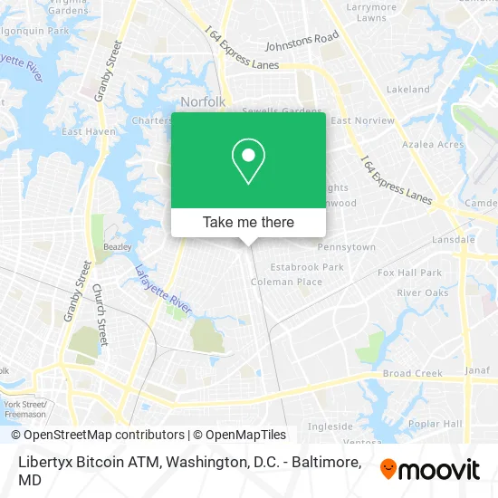 Mapa de Libertyx Bitcoin ATM