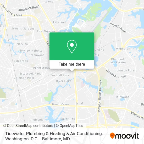 Tidewater Plumbing & Heating & Air Conditioning map