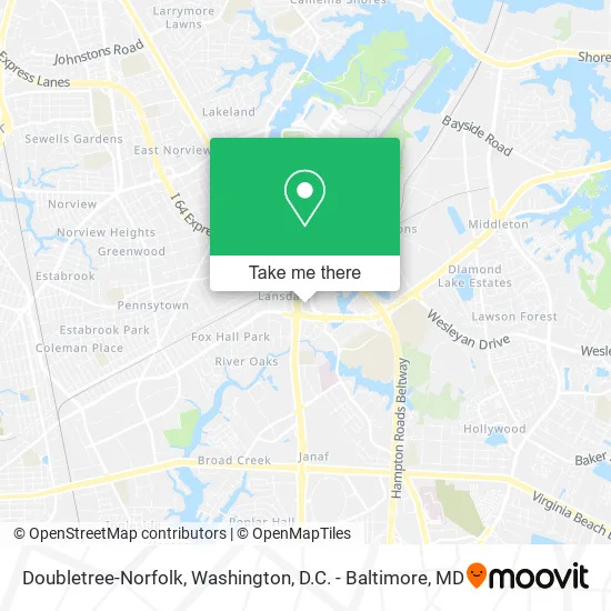 Doubletree-Norfolk map