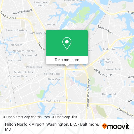 Mapa de Hilton Norfolk Airport