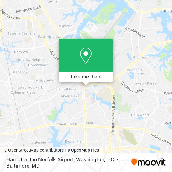 Mapa de Hampton Inn Norfolk Airport