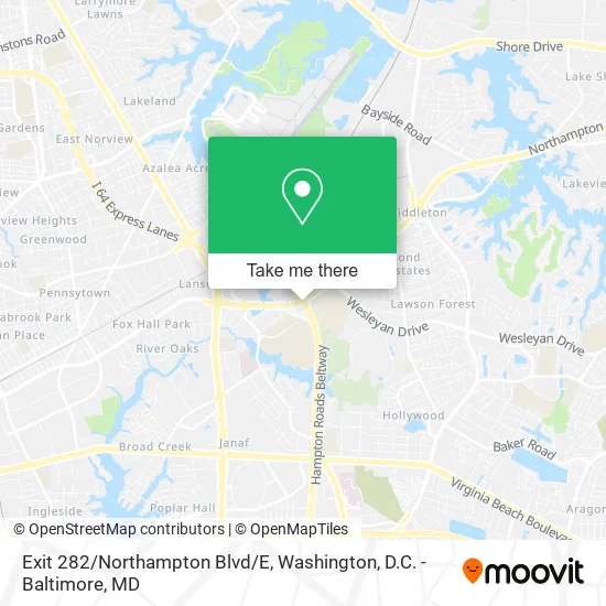 Mapa de Exit 282/Northampton Blvd/E