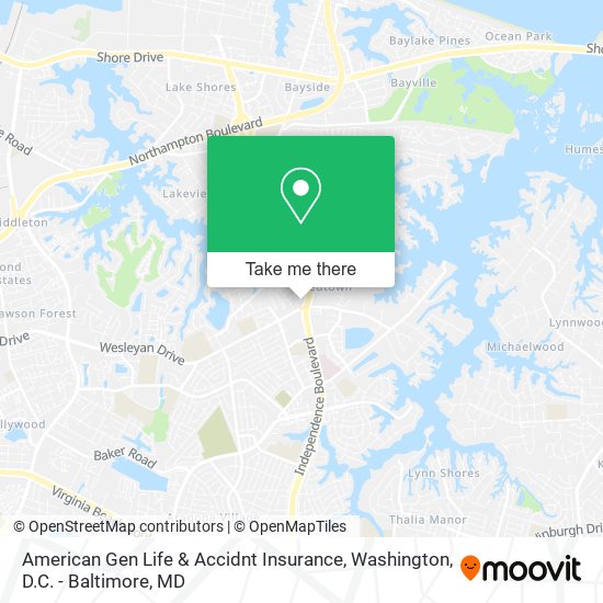American Gen Life & Accidnt Insurance map