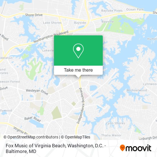 Mapa de Fox Music of Virginia Beach