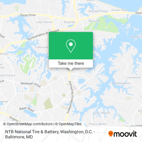 Mapa de NTB National Tire & Battery
