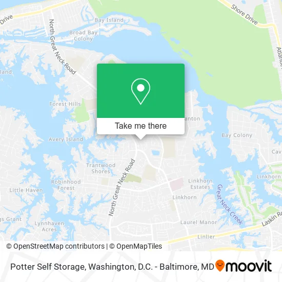 Potter Self Storage map