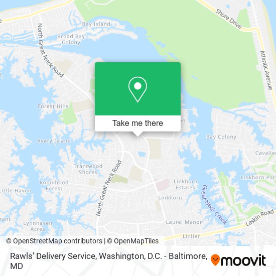Mapa de Rawls' Delivery Service