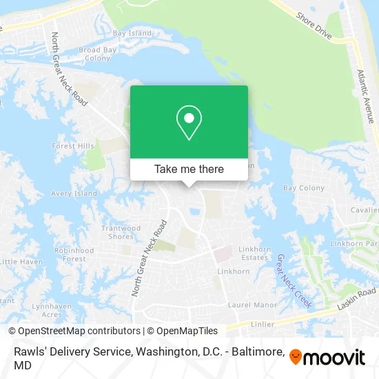 Rawls' Delivery Service map