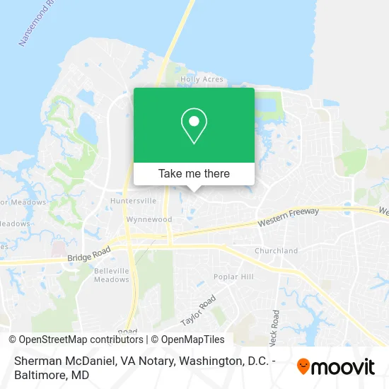 Sherman McDaniel, VA Notary map