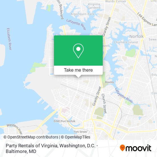 Mapa de Party Rentals of Virginia