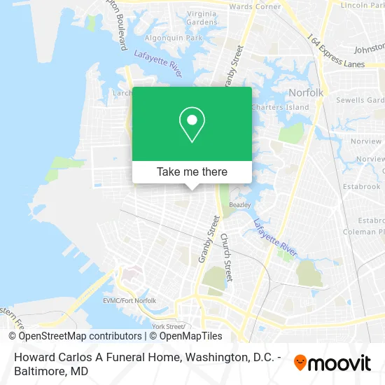 Howard Carlos A Funeral Home map