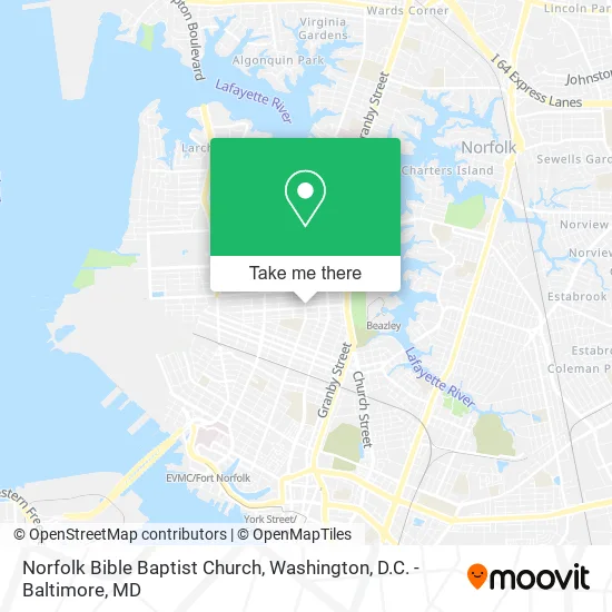 Mapa de Norfolk Bible Baptist Church