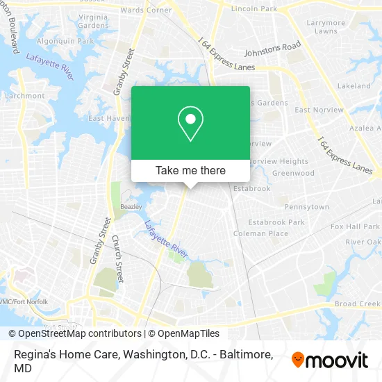 Regina's Home Care map