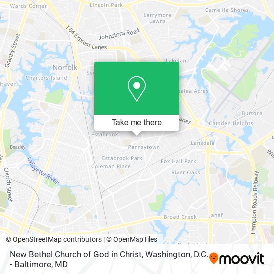 New Bethel Church of God in Christ map