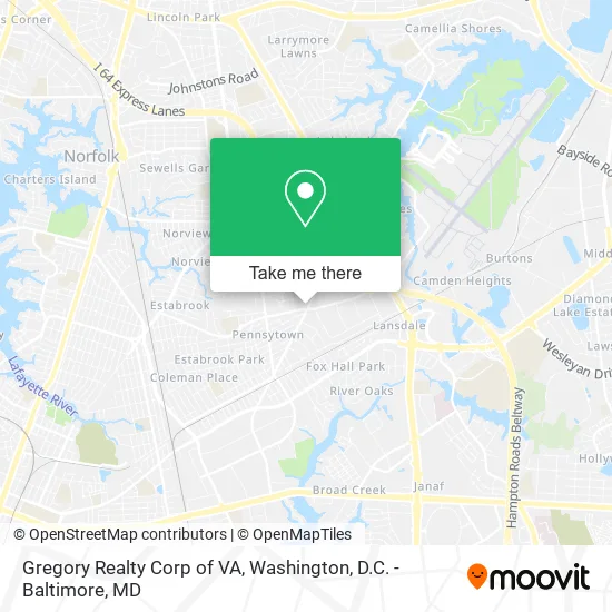 Mapa de Gregory Realty Corp of VA