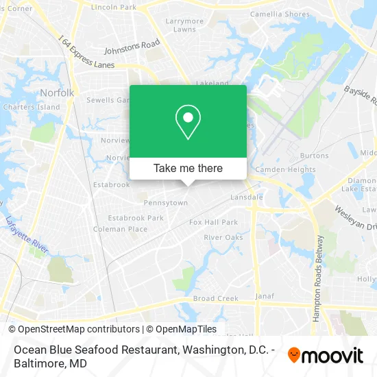 Mapa de Ocean Blue Seafood Restaurant