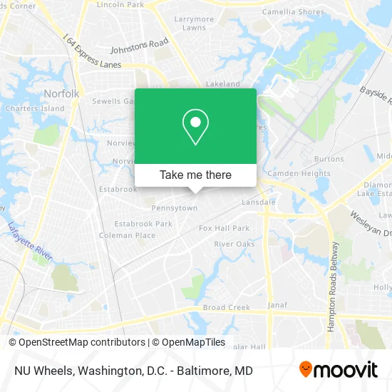 NU Wheels map