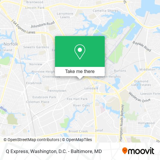 Q Express map