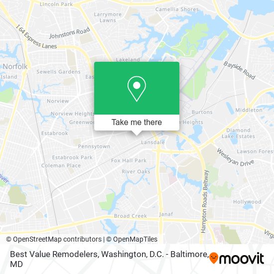 Best Value Remodelers map