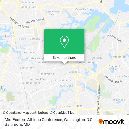 Mapa de Mid-Eastern Athletic Conference