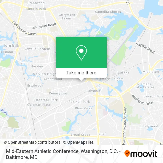 Mid-Eastern Athletic Conference map
