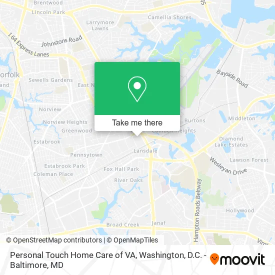 Personal Touch Home Care of VA map