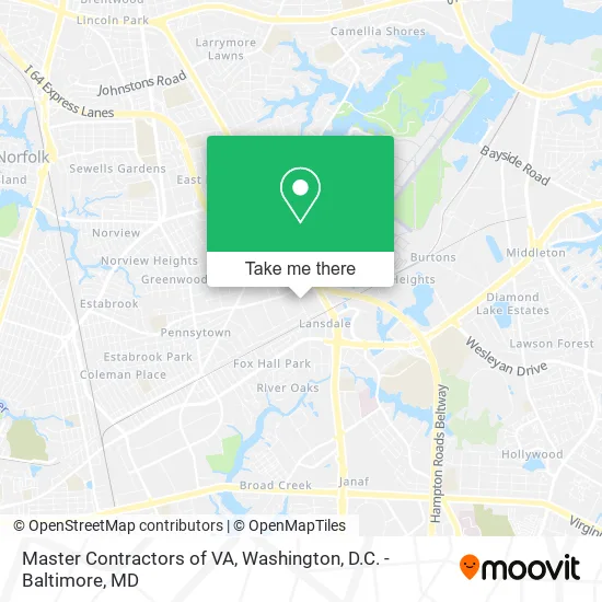 Master Contractors of VA map
