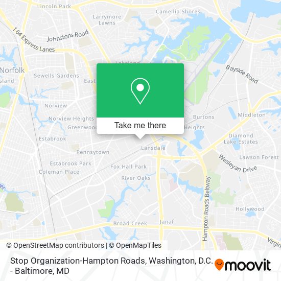 Mapa de Stop Organization-Hampton Roads