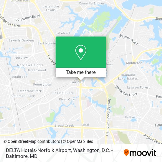 DELTA Hotels-Norfolk Airport map