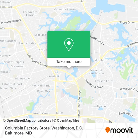 Columbia Factory Store map