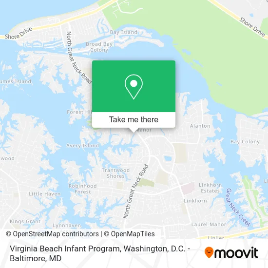 Virginia Beach Infant Program map