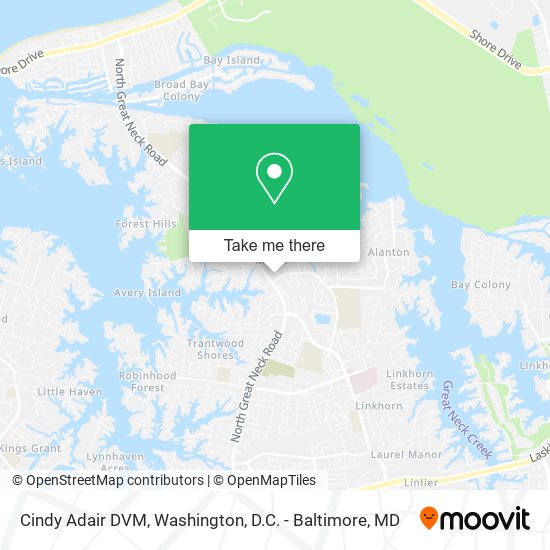 Cindy Adair DVM map