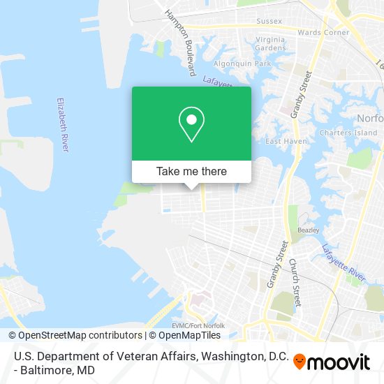 U.S. Department of Veteran Affairs map