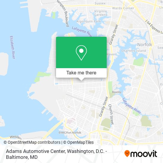 Adams Automotive Center map