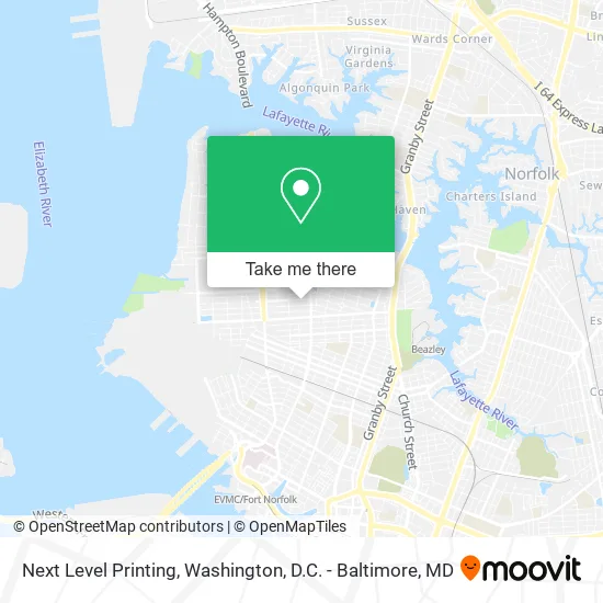 Next Level Printing map