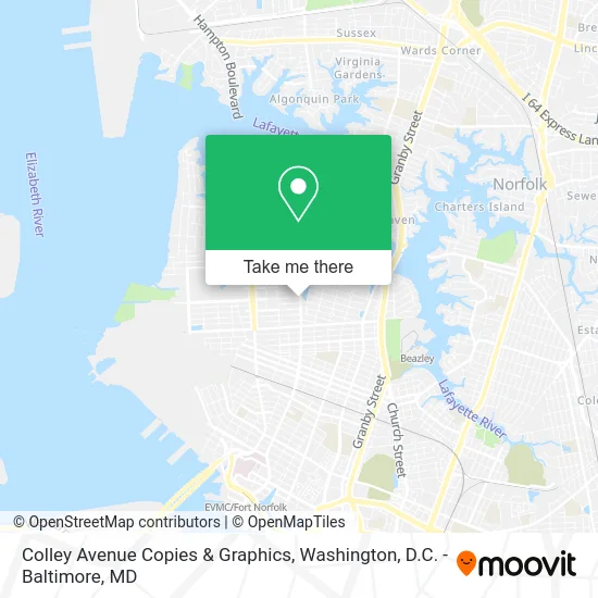 Colley Avenue Copies & Graphics map