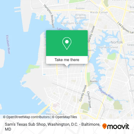 Sam's Texas Sub Shop map